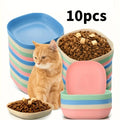 Set di 3/10/20 ciotole in plastica antiscivolo per gatti, ciotole basse per cibo e acqua, adatte a gattini, gatti a zampe corte, furetti e gatti randagi.