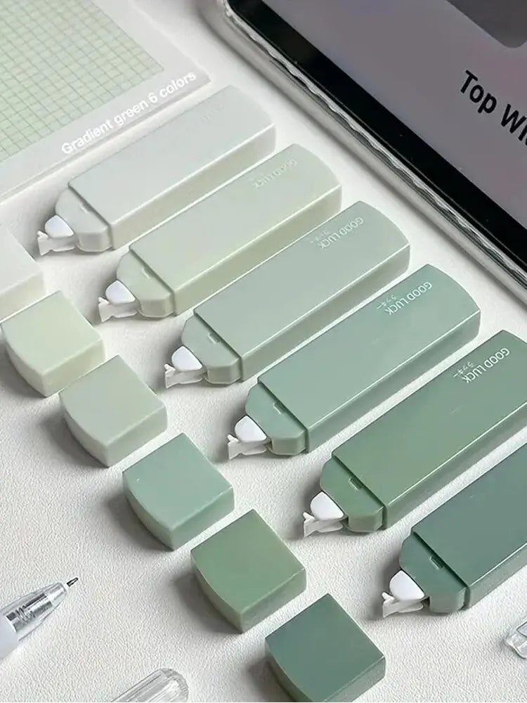 Nastri correttori sfumati color macaron – Set da 6, silenziosi e senza tracce, per scuola e ufficio
