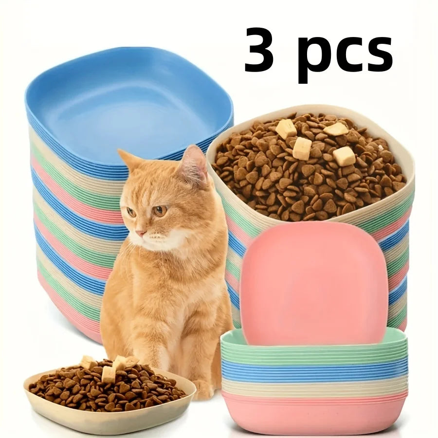 Set di 3/10/20 ciotole in plastica antiscivolo per gatti, ciotole basse per cibo e acqua, adatte a gattini, gatti a zampe corte, furetti e gatti randagi.