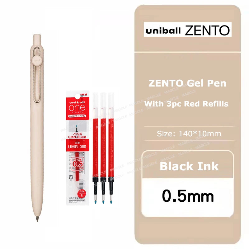 Penna gel Uniball ZENTO 0.38/0.5mm – Scrittura fluida a base d'acqua, per scuola e ufficio