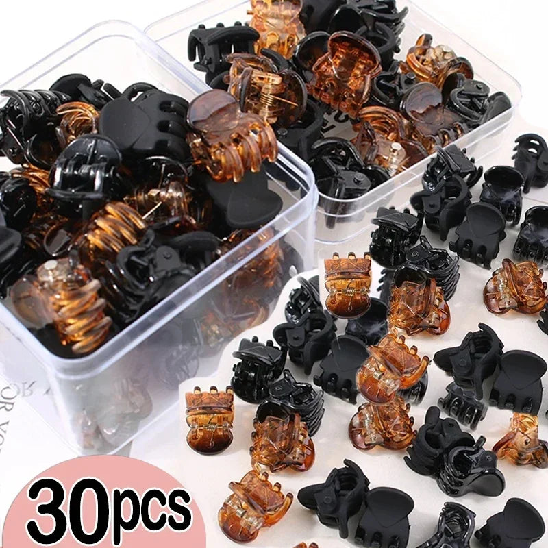 10-100 pezzi Piccoli fermagli per capelli a forma di artiglio per donne e ragazze, stile coreano, mini fermagli in plastica nera trasparente, forcine per capelli, accessori per acconciature per bambini