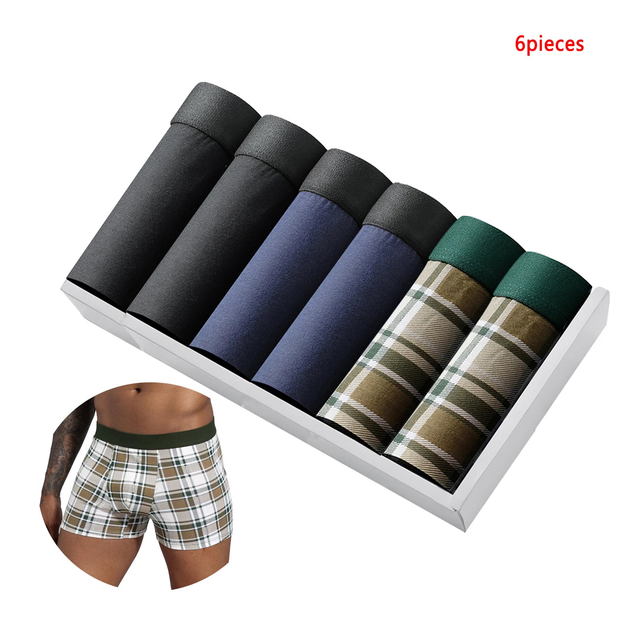 Confezione da 6 boxer da uomo, morbide e traspiranti