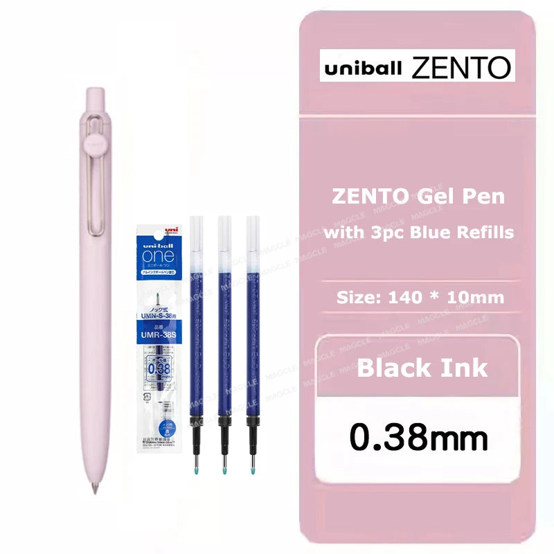 Penna gel Uniball ZENTO 0.38/0.5mm – Scrittura fluida a base d'acqua, per scuola e ufficio