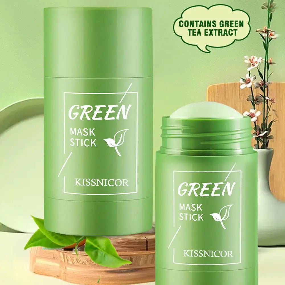 Maschera viso al tè verde, pulizia del viso al tè verde, idratazione profonda, restringimento dei pori, punti neri, acne, trattamento viso coreano per la cura della pelle.
