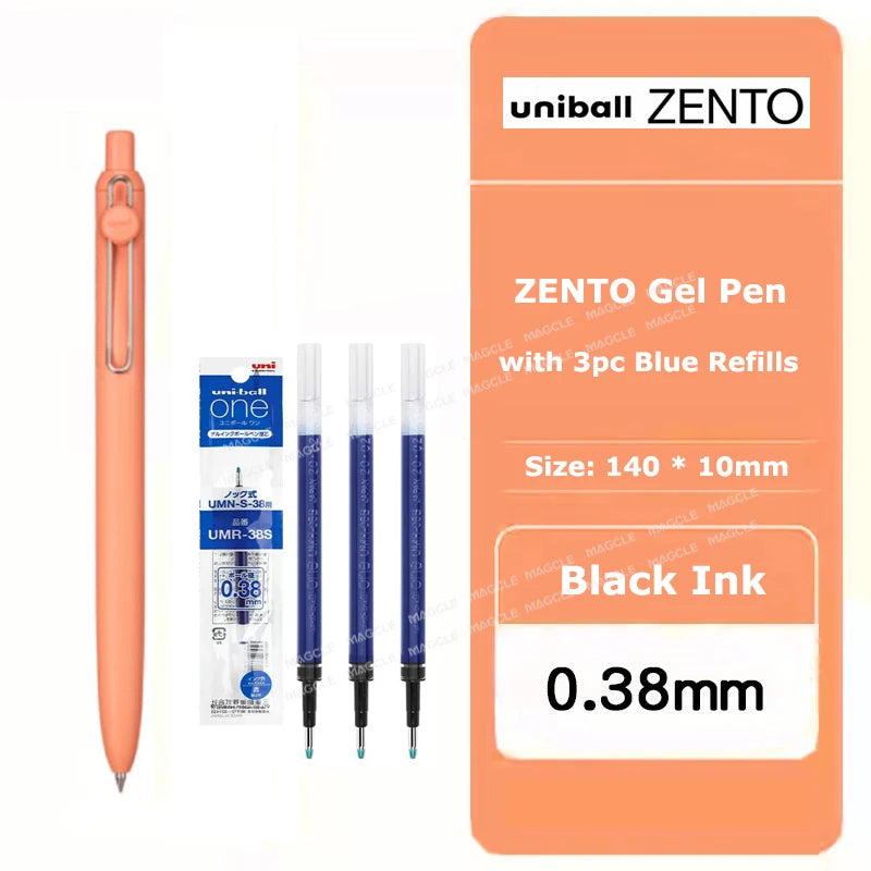 Penna gel Uniball ZENTO 0.38/0.5mm – Scrittura fluida a base d'acqua, per scuola e ufficio