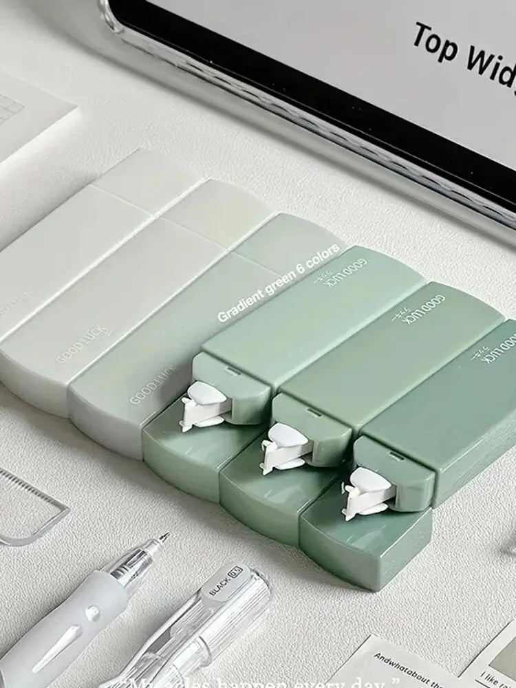 Nastri correttori sfumati color macaron – Set da 6, silenziosi e senza tracce, per scuola e ufficio