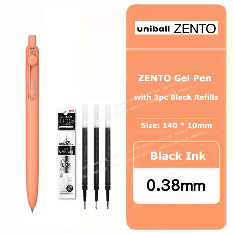 Penna gel Uniball ZENTO 0.38/0.5mm – Scrittura fluida a base d'acqua, per scuola e ufficio
