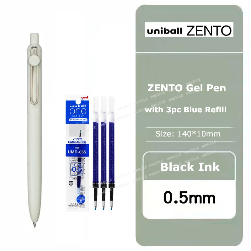 Penna gel Uniball ZENTO 0.38/0.5mm – Scrittura fluida a base d'acqua, per scuola e ufficio