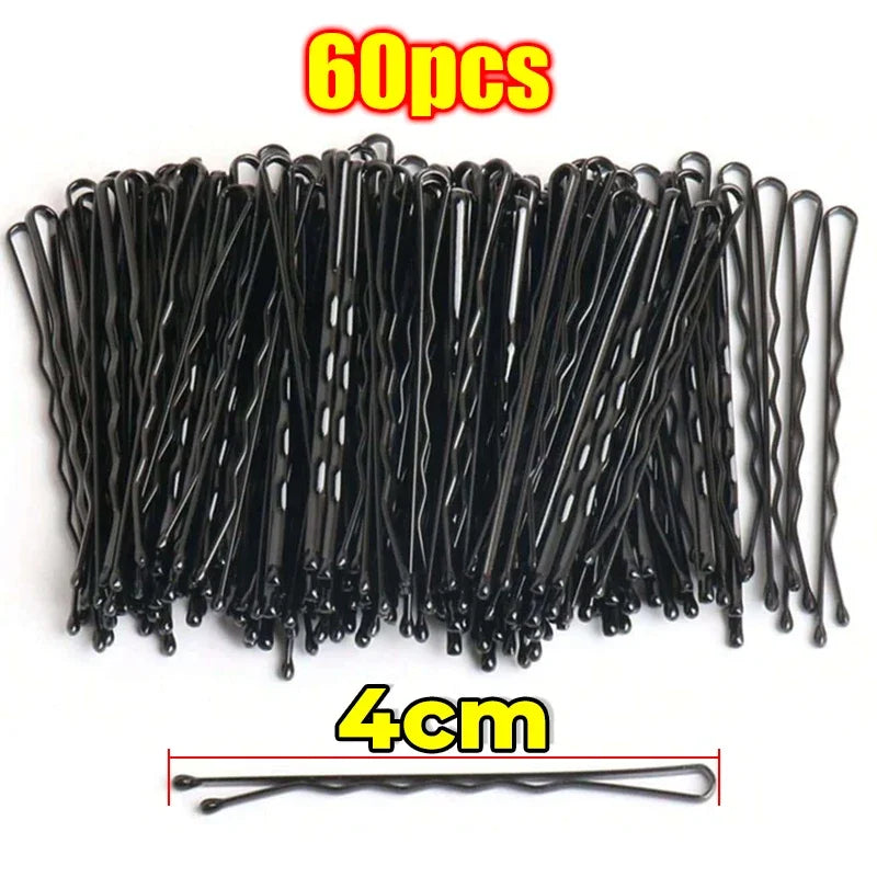 Forcine a U nere per capelli ricci e ondulati – Set da 60 o 600 pezzi, in metallo