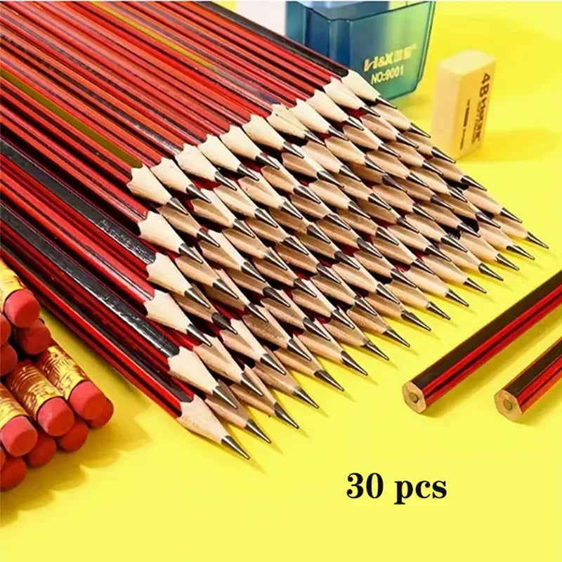 Matite HB in legno per studenti – Set da 12 o 30, ideali per scrittura, schizzi e disegno