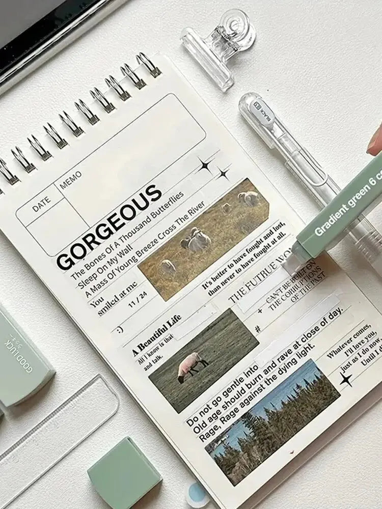 Nastri correttori sfumati color macaron – Set da 6, silenziosi e senza tracce, per scuola e ufficio