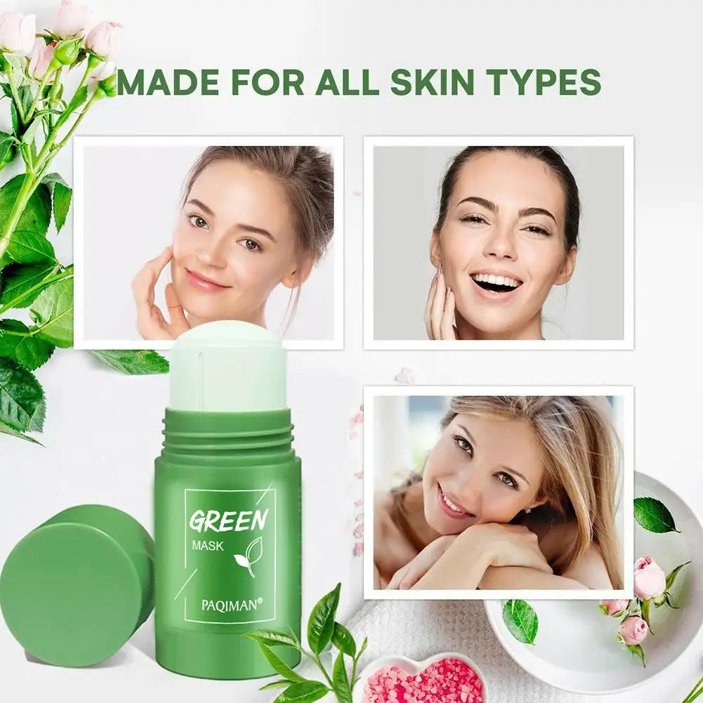 Maschera viso al tè verde, pulizia del viso al tè verde, idratazione profonda, restringimento dei pori, punti neri, acne, trattamento viso coreano per la cura della pelle.
