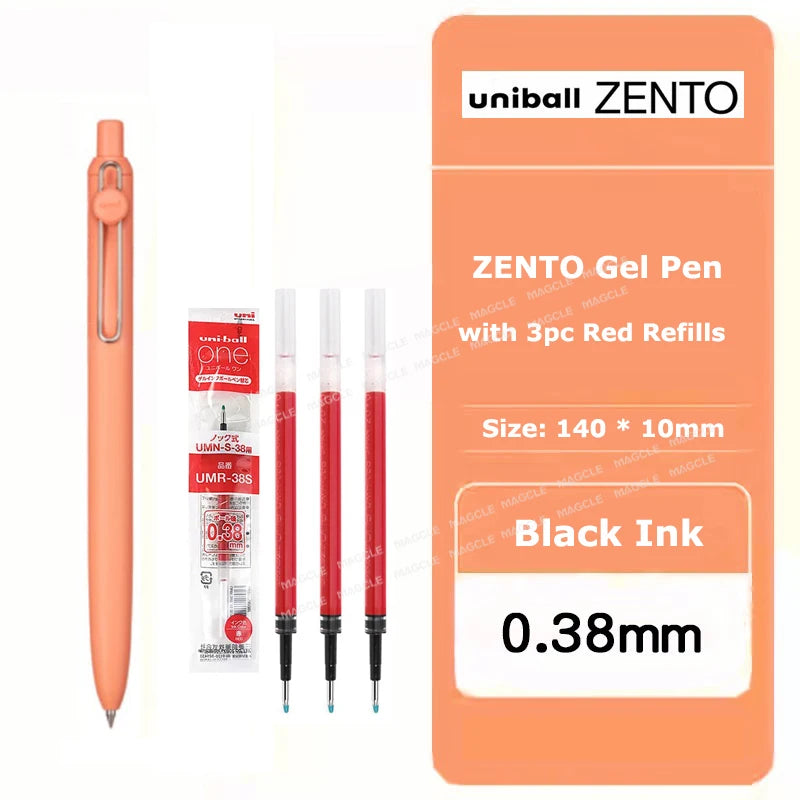 Penna gel Uniball ZENTO 0.38/0.5mm – Scrittura fluida a base d'acqua, per scuola e ufficio
