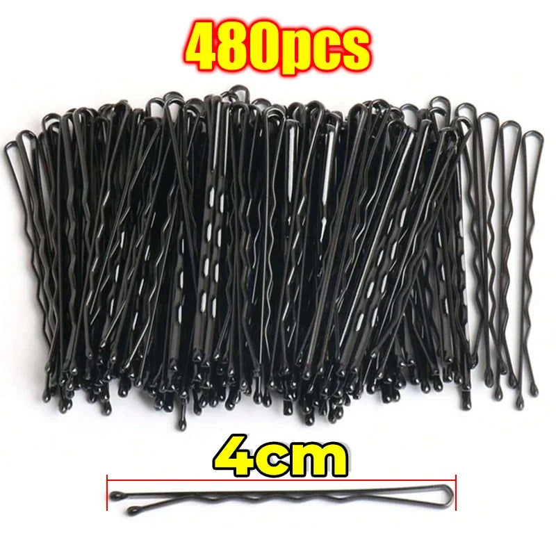 Forcine a U nere per capelli ricci e ondulati – Set da 60 o 600 pezzi, in metallo