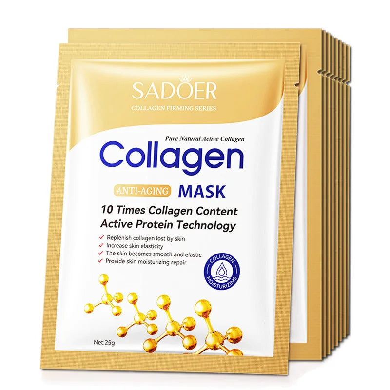 20pcs Hyaluronic Acid Collagen Face Mask skincare Moisturizing Firmi20 maschere viso in tessuto con acido ialuronico e collagene, idratanti, rassodanti e nutrienti, per la cura della pelle in stile coreano.