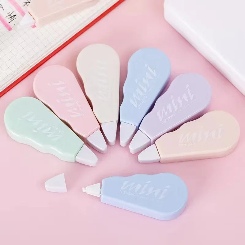 Set di 6 nastri correttori Kawaii con design meccanico e carino, perfetti per decorare diari e materiale scolastico