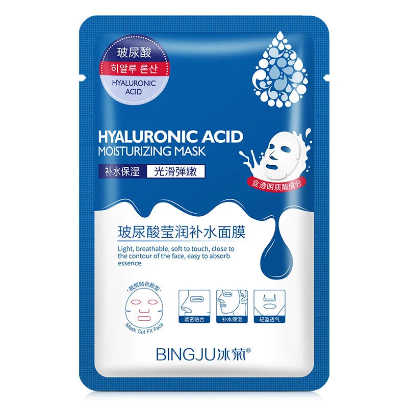 20pcs Hyaluronic Acid Collagen Face Mask skincare Moisturizing Firmi20 maschere viso in tessuto con acido ialuronico e collagene, idratanti, rassodanti e nutrienti, per la cura della pelle in stile coreano.
