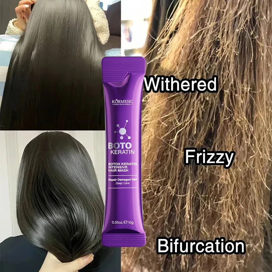 Maschera per capelli alla cheratina: magica riparazione in 5 secondi, capelli danneggiati, crespi, morbidi, lisci e lucenti. Idratazione profonda, trattamento riparatore per capelli