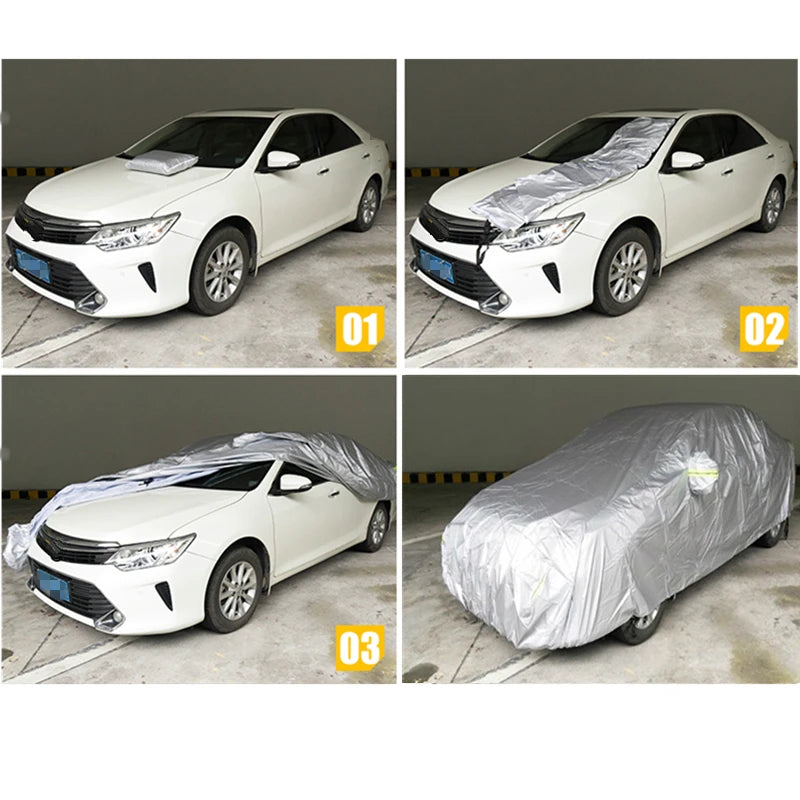 Telo copriauto per esterni, protezione completa contro neve, sole, polvere e polvere, universale per berline, SUV e SUV.