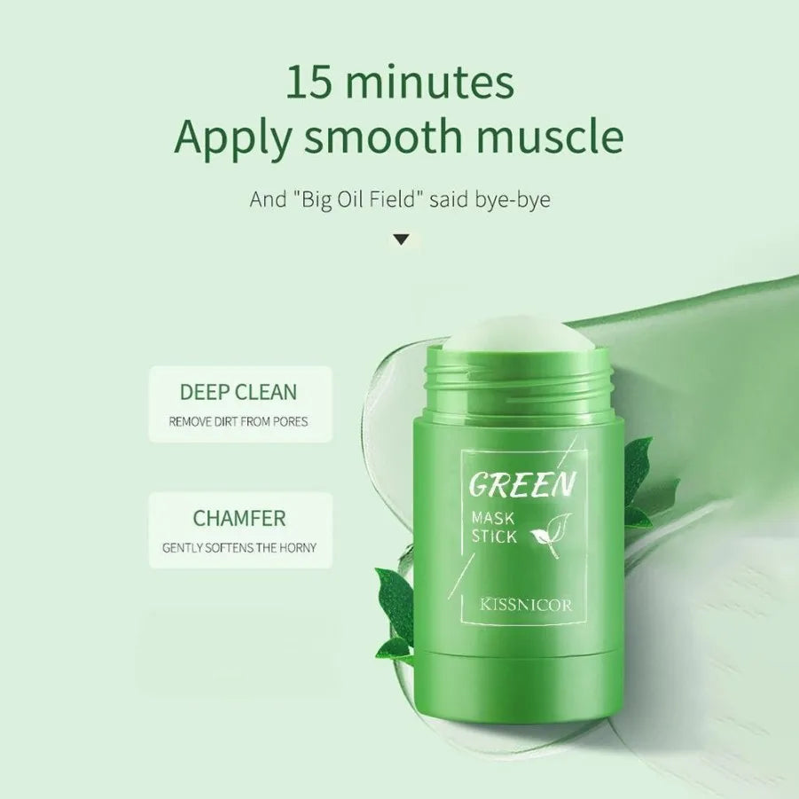 Maschera viso al tè verde, pulizia del viso al tè verde, idratazione profonda, restringimento dei pori, punti neri, acne, trattamento viso coreano per la cura della pelle.
