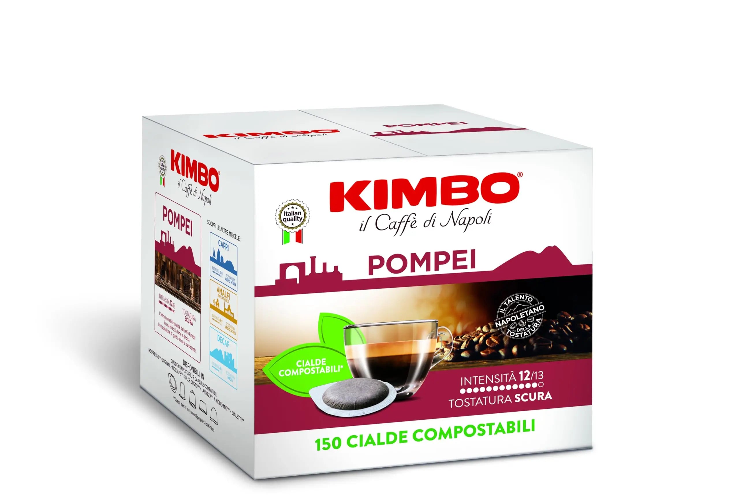 Capsule di caffè Kimbo Pompei, confezione da 150, gusto Italian Toast, compatibili con il sistema Nescafé Dolce Gusto