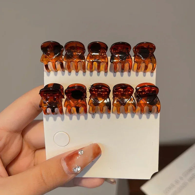 10-100 pezzi Piccoli fermagli per capelli a forma di artiglio per donne e ragazze, stile coreano, mini fermagli in plastica nera trasparente, forcine per capelli, accessori per acconciature per bambini