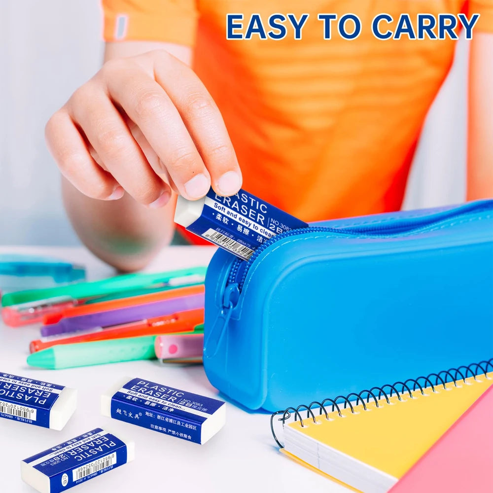 1-90 pezzi Gomme da cancellare 2B Gomma da cancellare morbida in PVC di grandi dimensioni per scuola, ufficio, bambini, disegno, schizzi, correzione esami, pittura, arte