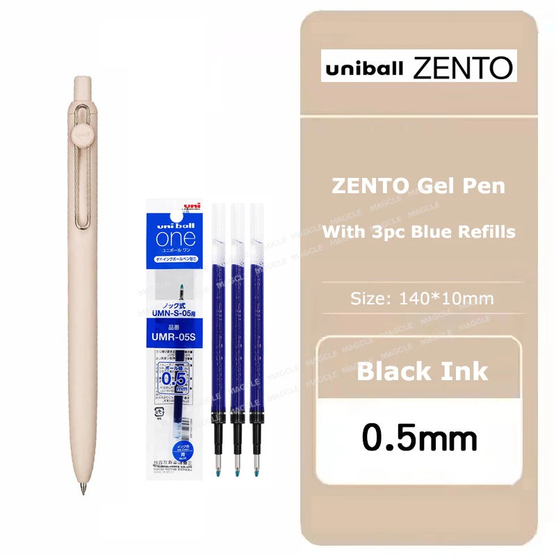 Penna gel Uniball ZENTO 0.38/0.5mm – Scrittura fluida a base d'acqua, per scuola e ufficio