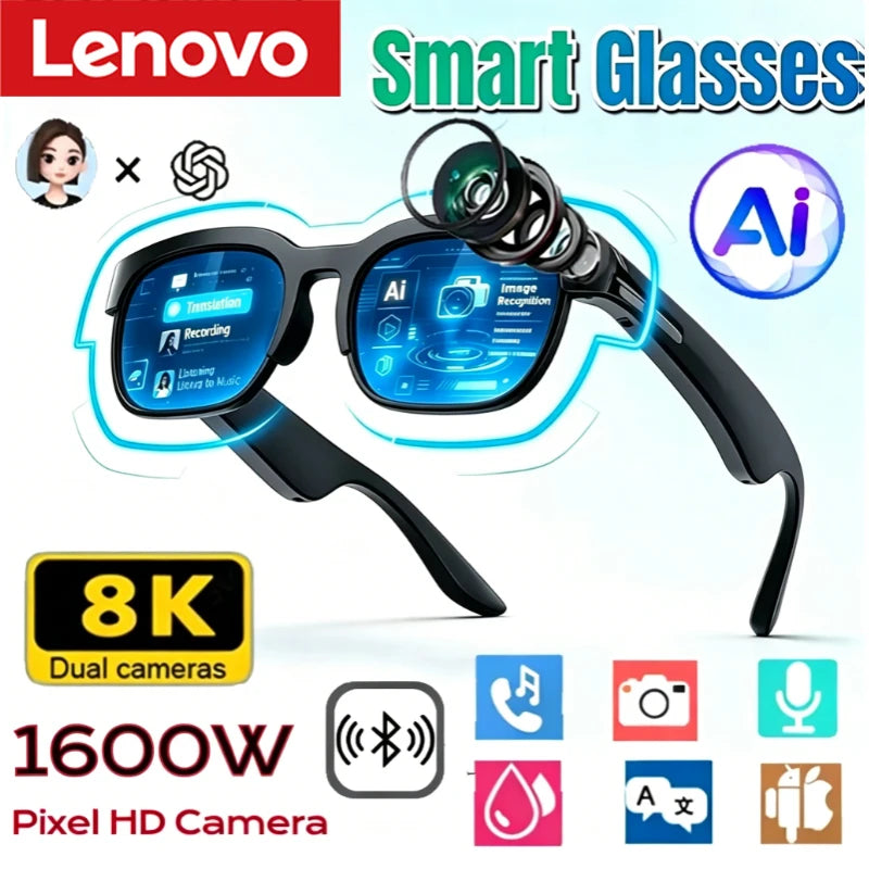 Occhiali smart Di Lenovo modello 2026 come D11 plus o L801,bleutooth 5.3 / 5.4