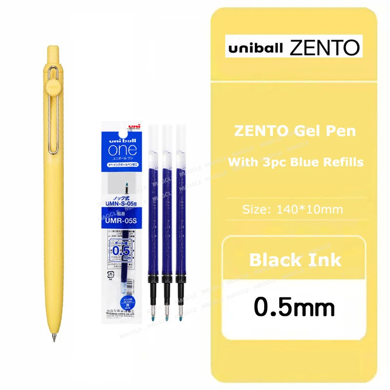 Penna gel Uniball ZENTO 0.38/0.5mm – Scrittura fluida a base d'acqua, per scuola e ufficio
