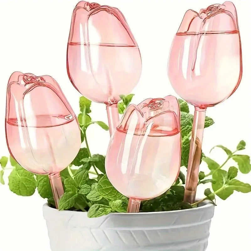 Sfere per irrigare piante di tulipano rosa, adatte per piante da interno ed esterno, gocciolatori automatici per piante e irrigazione automatica