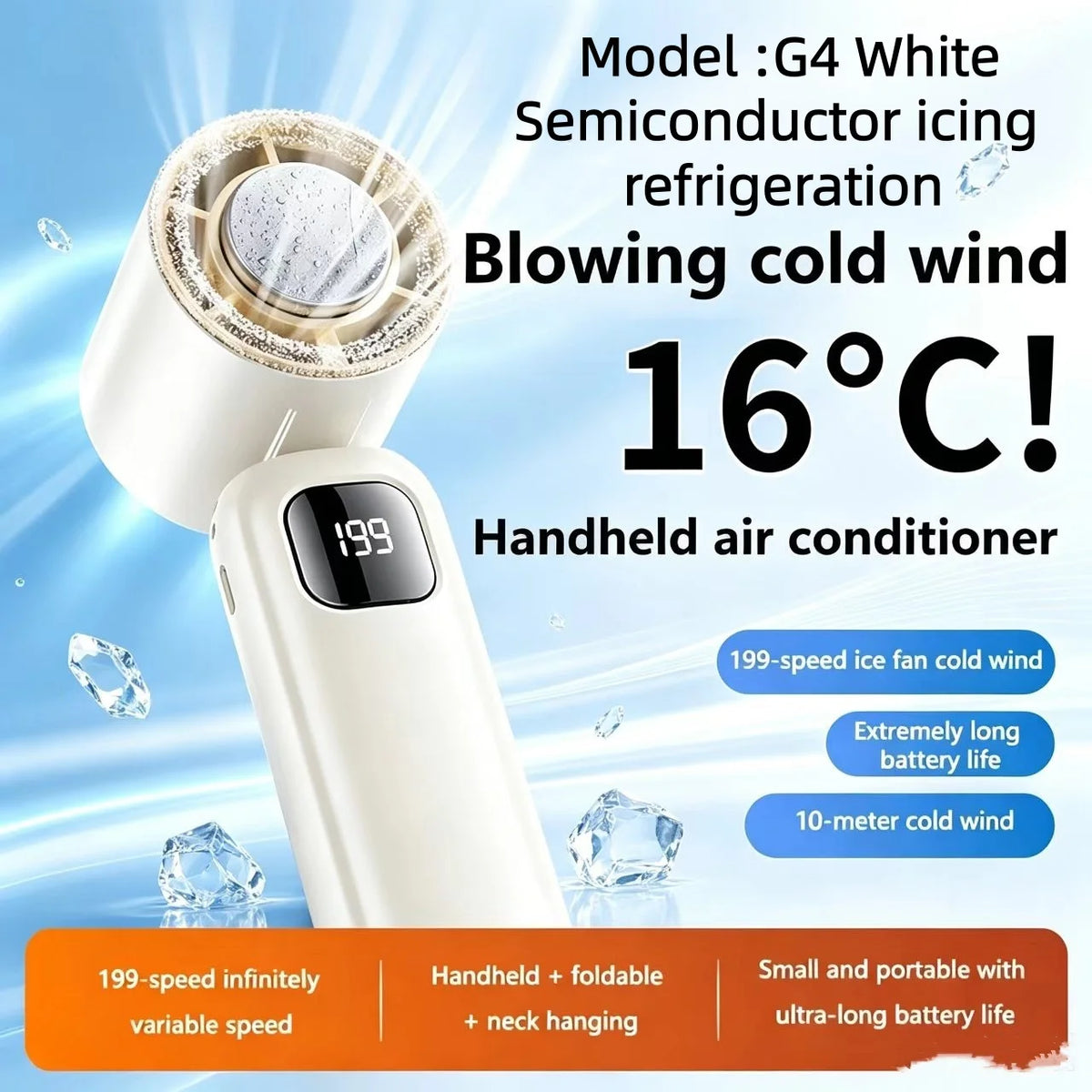 Ventilatore da collo portatile senza pale da 8000 mAh con USB