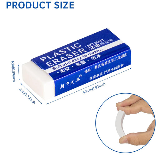 1-90 pezzi Gomme da cancellare 2B Gomma da cancellare morbida in PVC di grandi dimensioni per scuola, ufficio, bambini, disegno, schizzi, correzione esami, pittura, arte
