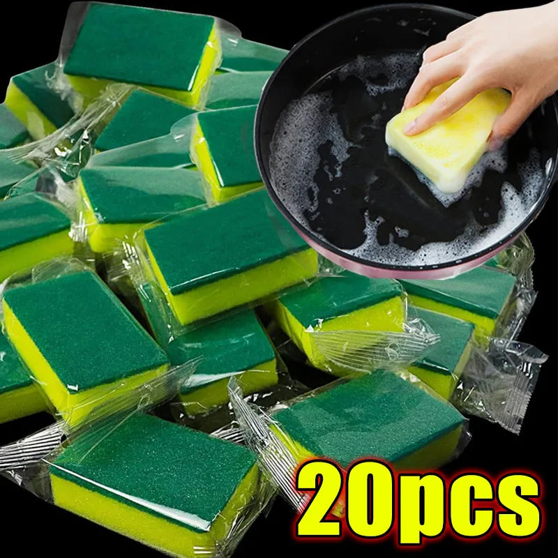 100/1 pezzi Spugna morbida assorbente per lavare i piatti da cucina, strofinare, strofinare, rimuovere la ruggine dalle pentole, kit per la pulizia domestica, spazzola e spugna