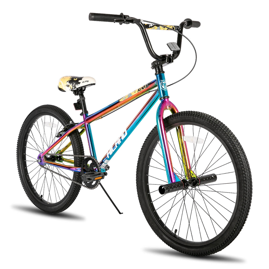 HILAND Freestyle 24-inch BMX, children's bike with 2 steel pegs, freewheel, for boys and girls aged 7, 8, 9, 10