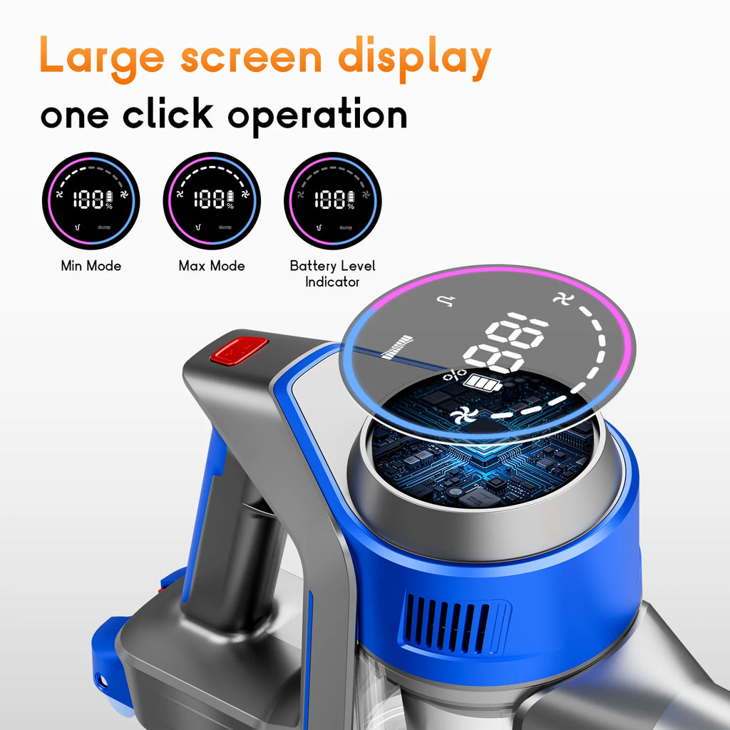 Aspirapolvere senza fili Honki 78KPA con LED, potente aspirazione ad alta potenza, per liquidi e solidi, ideale per peli di animali domestici e tappeti.