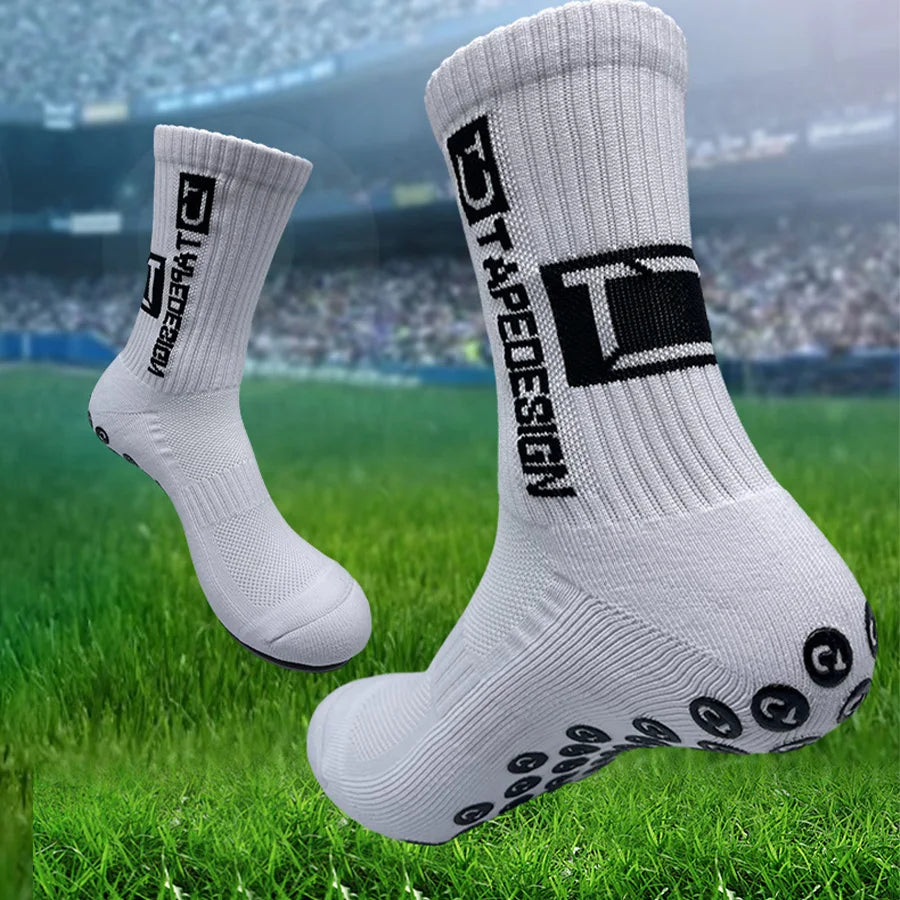 Calze da calcio 39-44 , calze sportive professionali con suola antiscivolo in spugna, assorbimento del sudore e prevenzione degli odori
