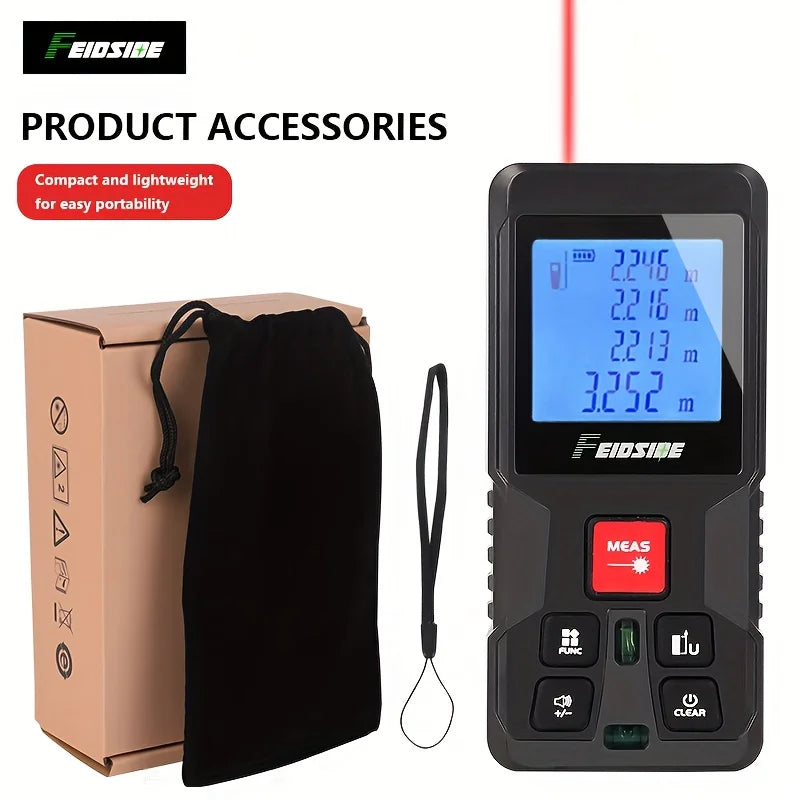 Telemetro laser HILDA 50/100/120M con luce laser rossa/verde, misurazione digitale della distanza, ricaricabile e misurabile, misurazione dell'angolo tramite laser.